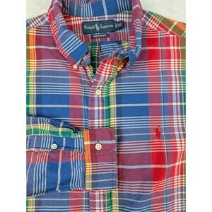 Ralph Lauren Shirt Men's XL Multicolor Plaid Custom Fit Long Sleeve Button Down